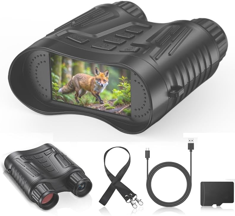 Tizycod Night Vision Binoculars for Adults, 4K HD Night Vision Goggles with Video Recording, Gift for Men, Boys, Father's Day, Christmas for Outdoor Night Adventure, Wildlife Watching (Grayish Black) - Image 1